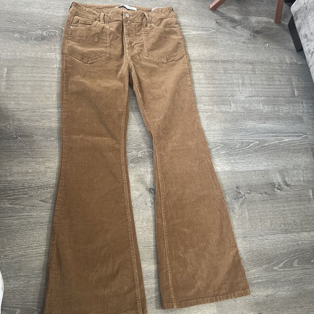 CELEBRITY PINK BROWN CORDUROY Mid Rise BELL BOTTOMS WOMENS JR SZ 11/31